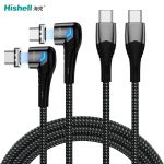 100W磁吸闪充双Type-C数据线180度旋转闪充磁吸快充线HMC20